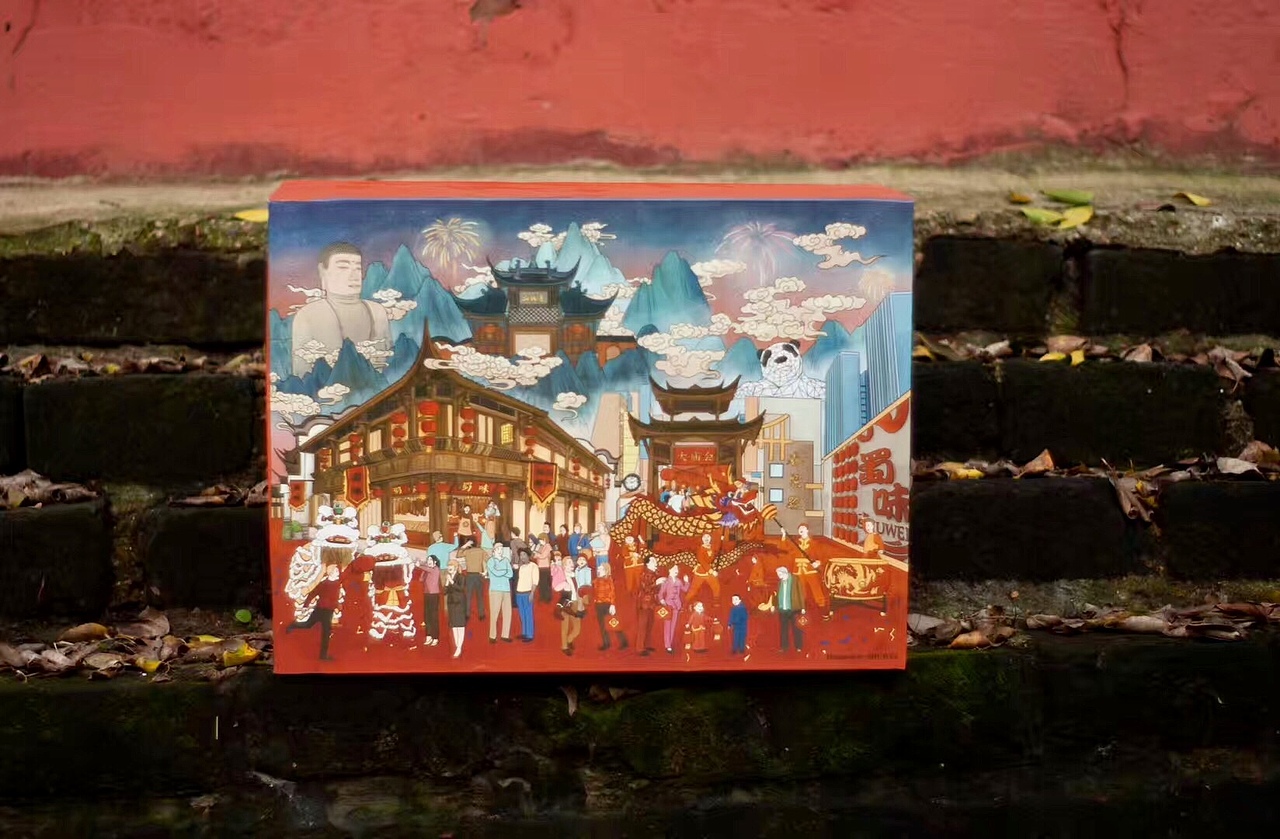 蜀味&桂花庄国风年货包装插画