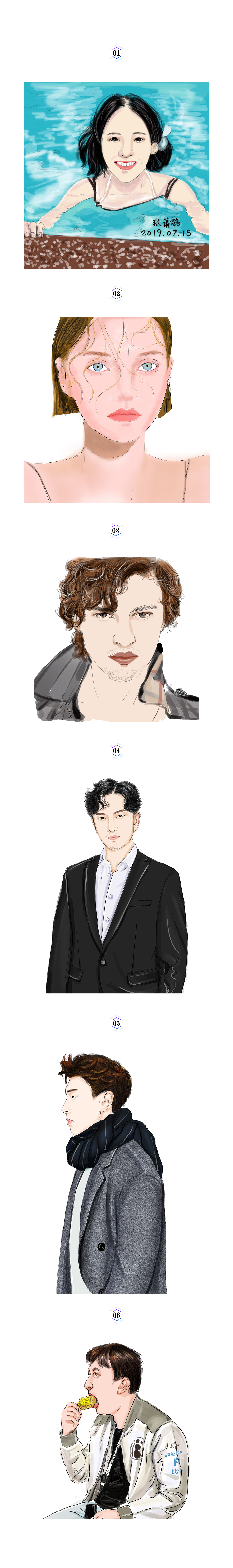 头像绘画（图ZMjkzMzEwODY0） - 创作习作 - 站酷设计师插画张原创素材 - 站酷ZCOOL