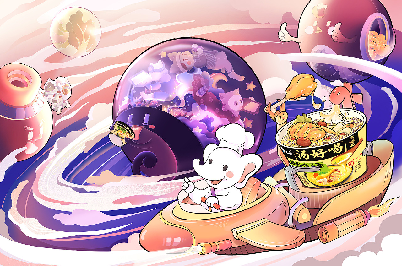 熬夜星球的秘密法宝 | 白象汤好喝创意海报设计