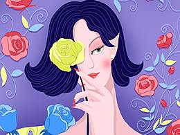 花儿与少女-玫瑰