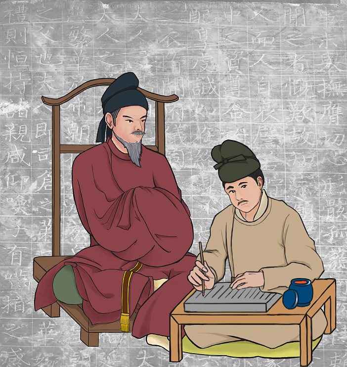 颜真卿亲笔墓志铭想象图|插画|艺术插画|z74110120 - 原创作品 - 站酷