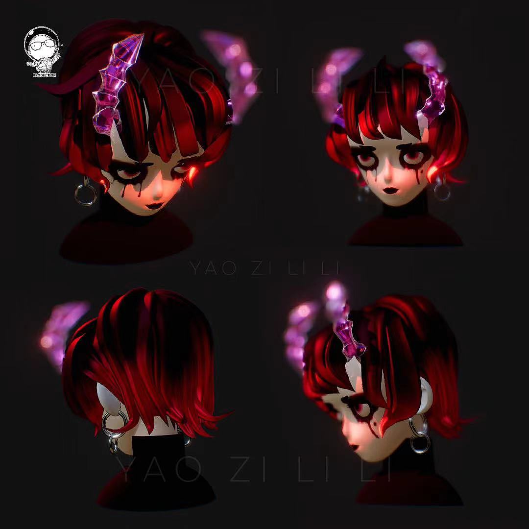 原创|角色建模-带角的女孩