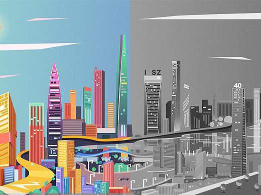 深圳城市建筑插画