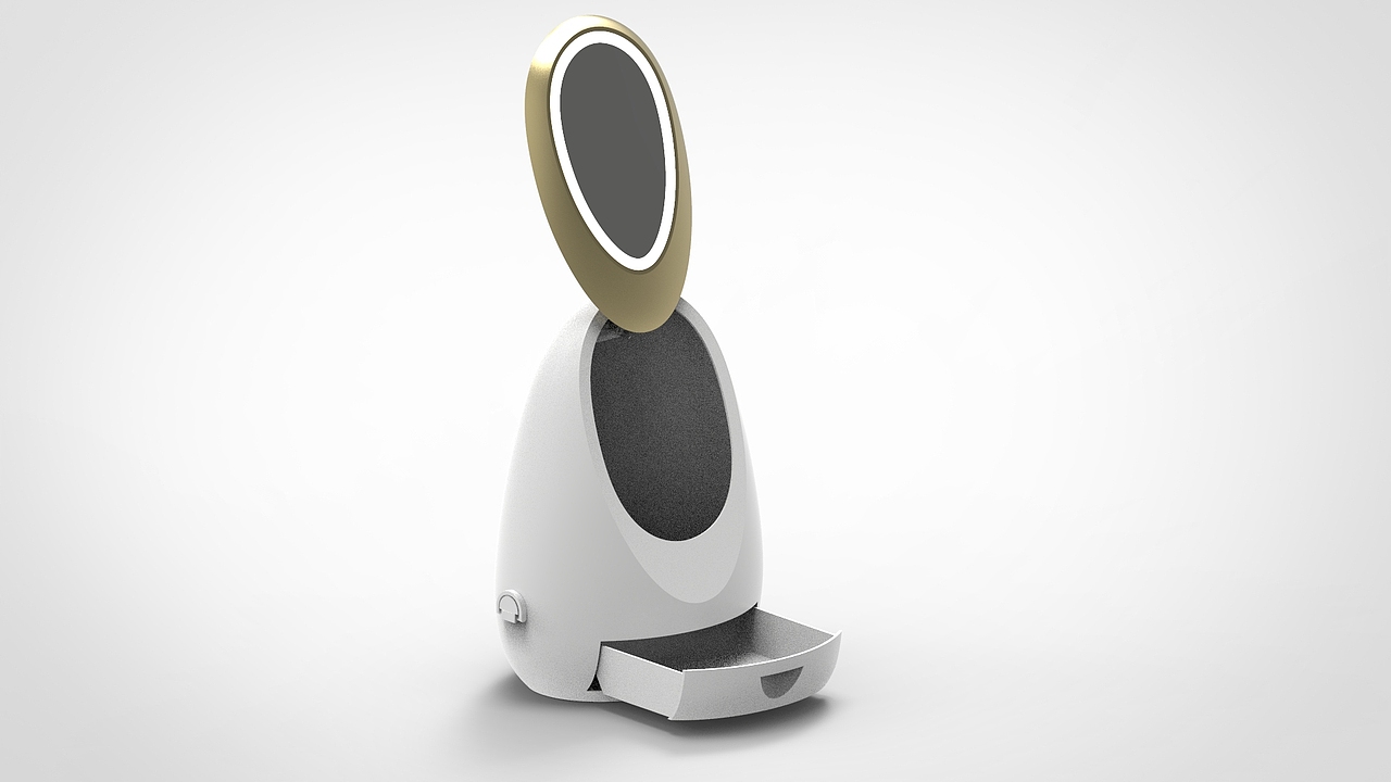 一款带环形补光灯的化妆盒