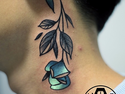 纯艺术-绘画210033年前传统龙头原创设计脖子纹身#异士刺青#纯艺术