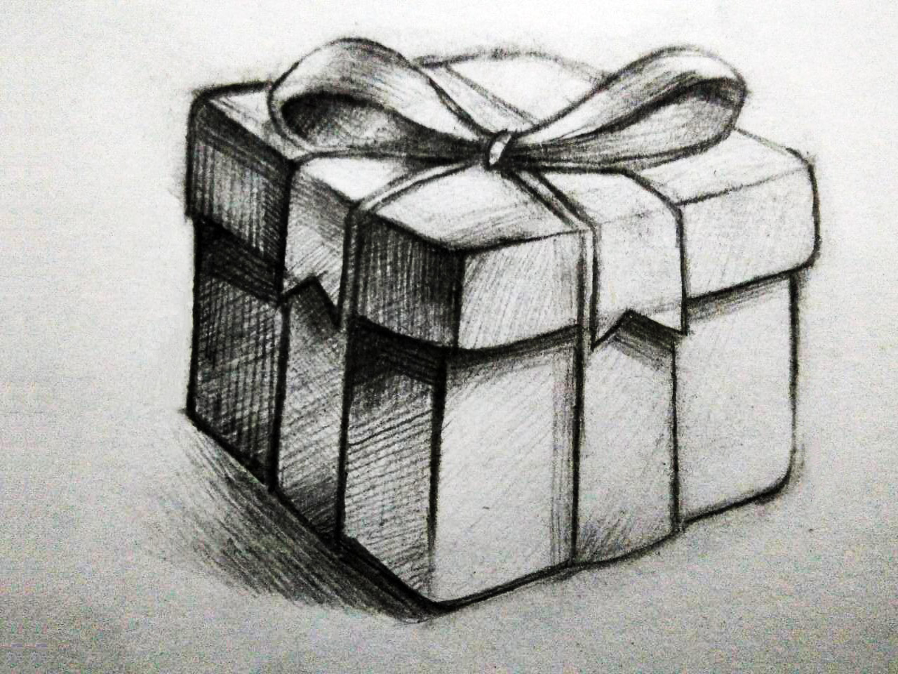素描礼物盒的画法图片