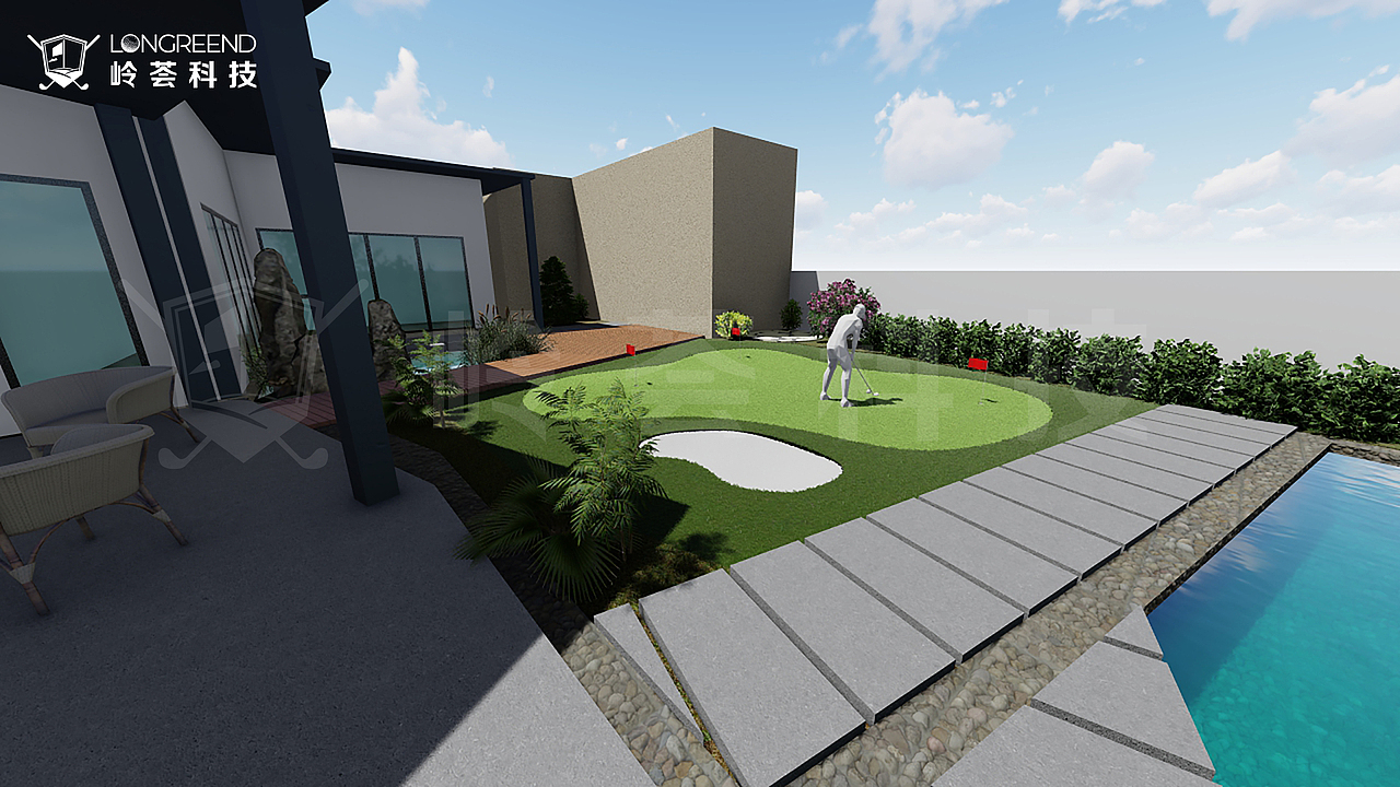 上海市徐汇区Road公寓天台高尔夫果岭天台改造露台改造