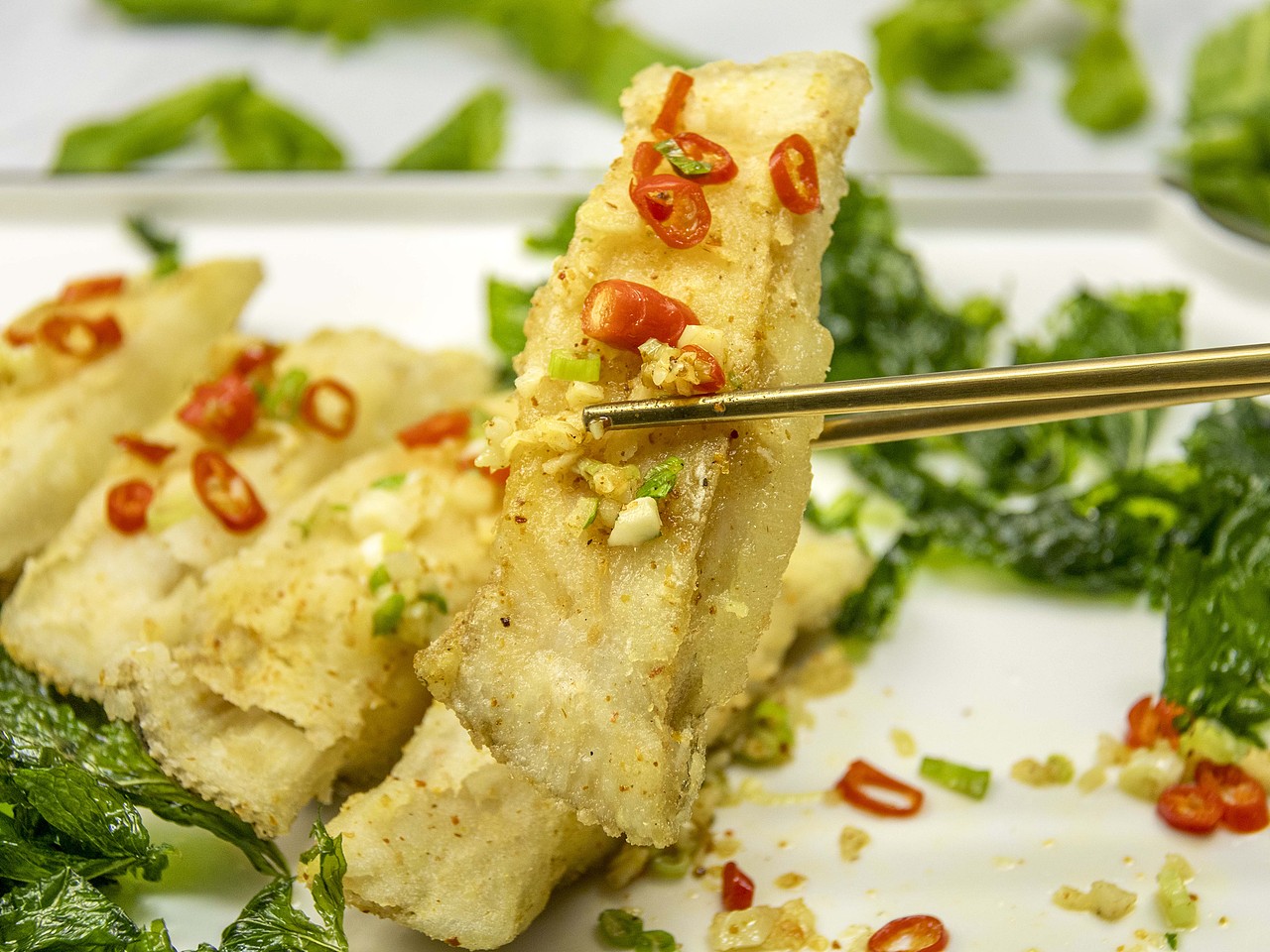 薄荷椒盐黄金鲽鱼段