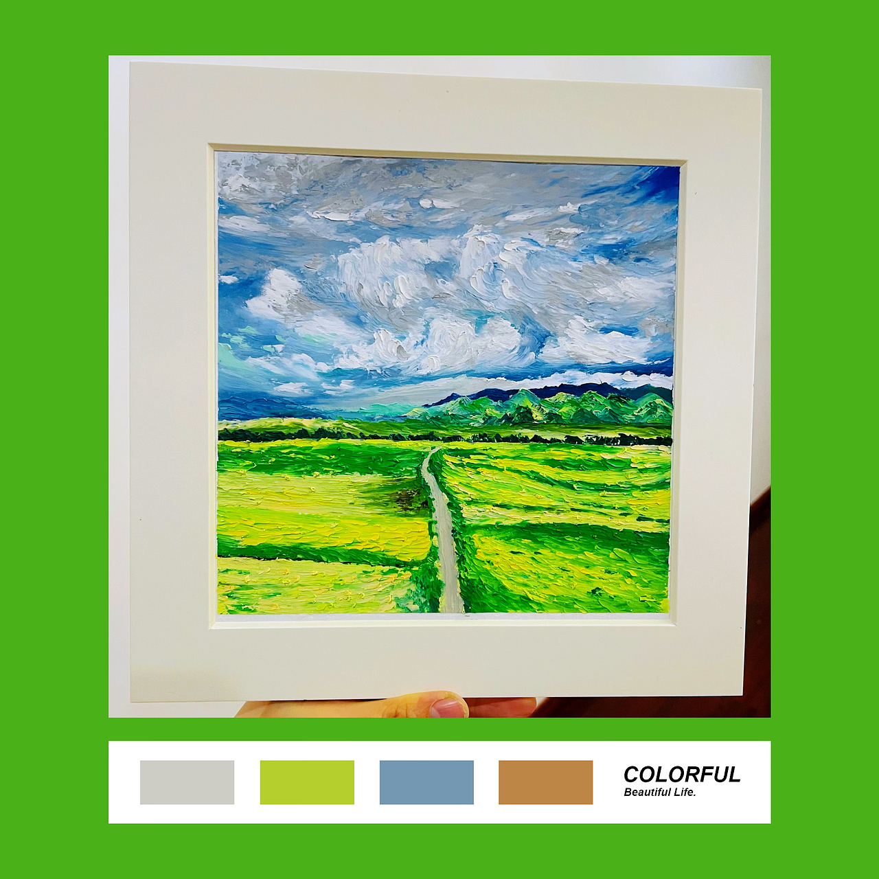 油画棒作品 盎然绿意