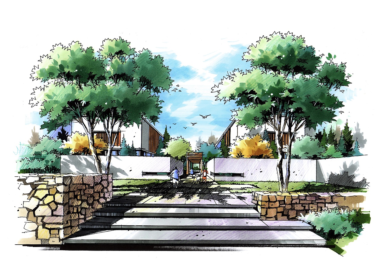 园林手绘设计优秀作品案例欣赏(五)