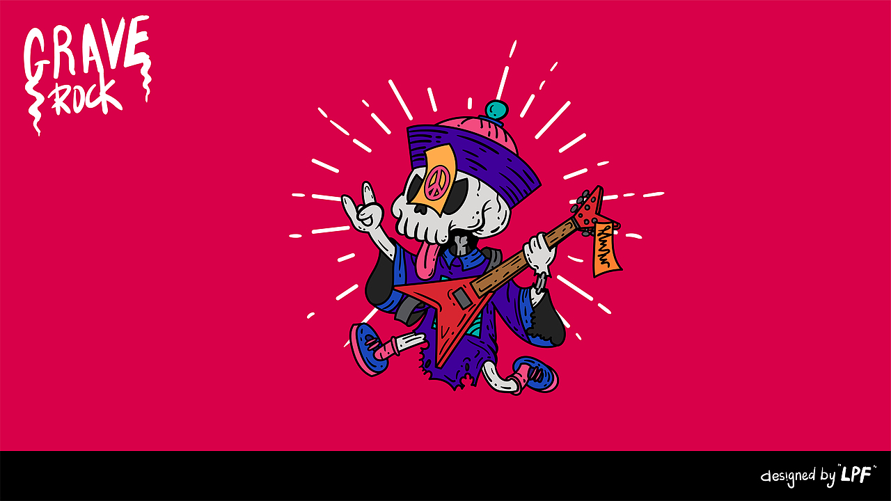 Rock N'Roll On The Grave 徽章视觉设计（图ZMjQ1NDQ0MjAw） - 生活用品 - 站酷设计师Pafenlee原创素材 - 站酷ZCOOL