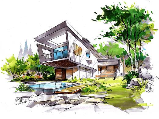 建筑设计手绘作品分享