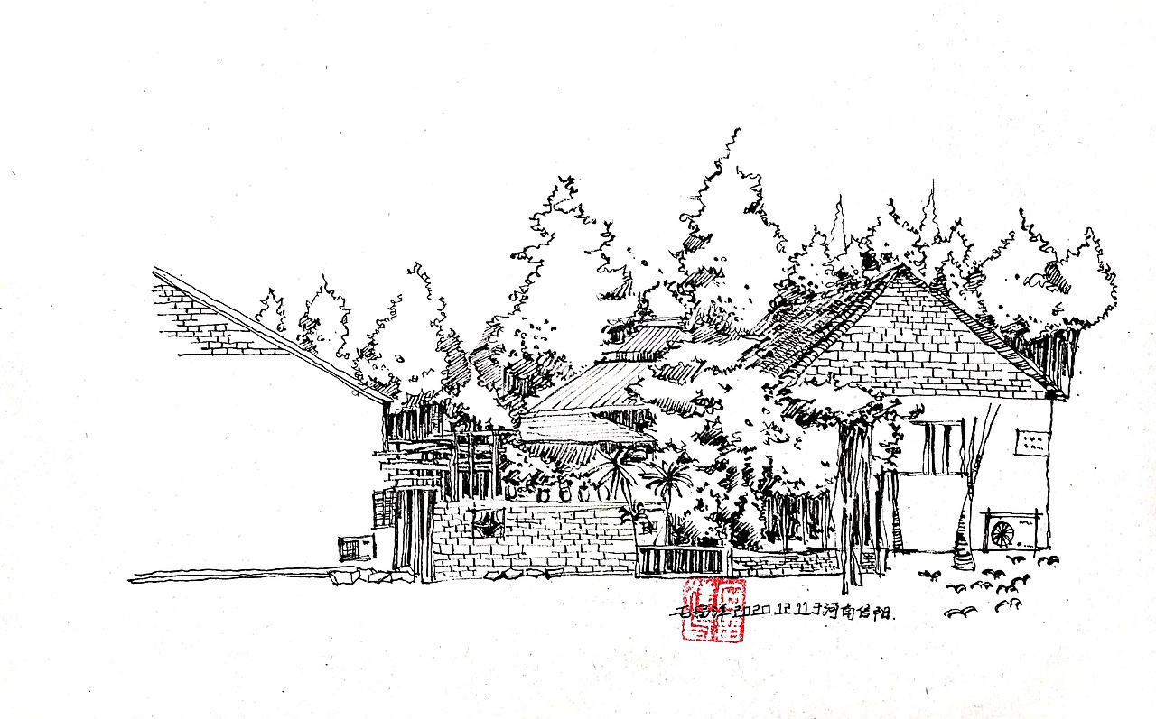 浉河印象（图ZMjM1NTAyMjcy） - 绘画 - 站酷设计师石头速写原创素材 - 站酷ZCOOL