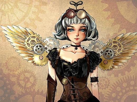 蒸汽朋克-機械天使（個人主頁-ZMjgzNTA5NjA=） - 創(chuàng)作習(xí)作 - 站酷設(shè)計師另一個喵原創(chuàng)素材 - 站酷ZCOOL