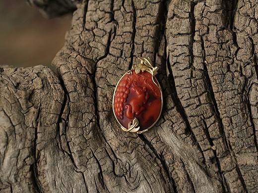 南红 老鼠 K金镶嵌