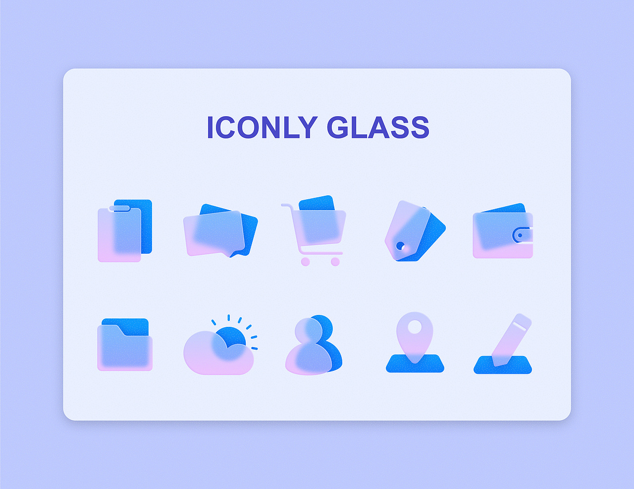 一组毛玻璃的图标练习