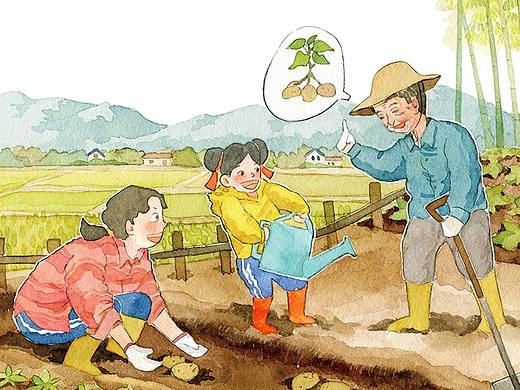 24节气绘本《跟着24节气去旅行》，手绘水彩插画