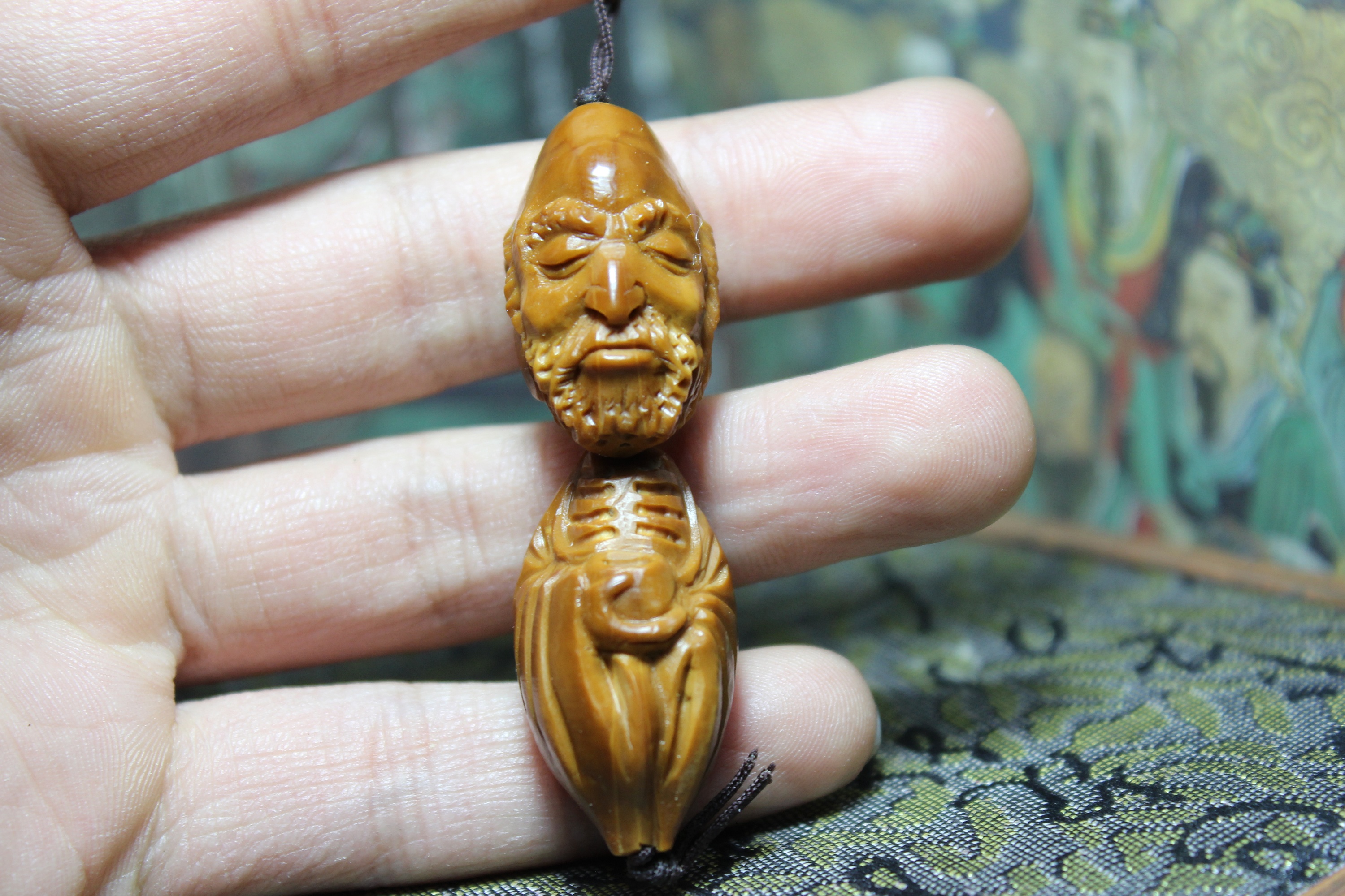 橄榄核雕刻,达摩祖师