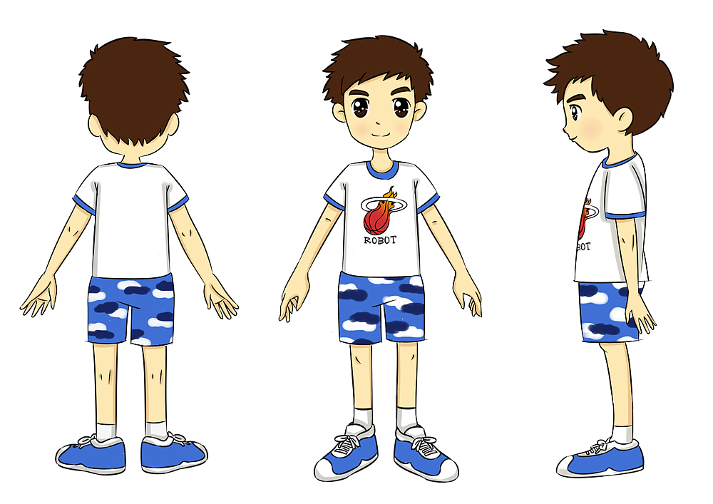 卡通人物设计-人物三视图