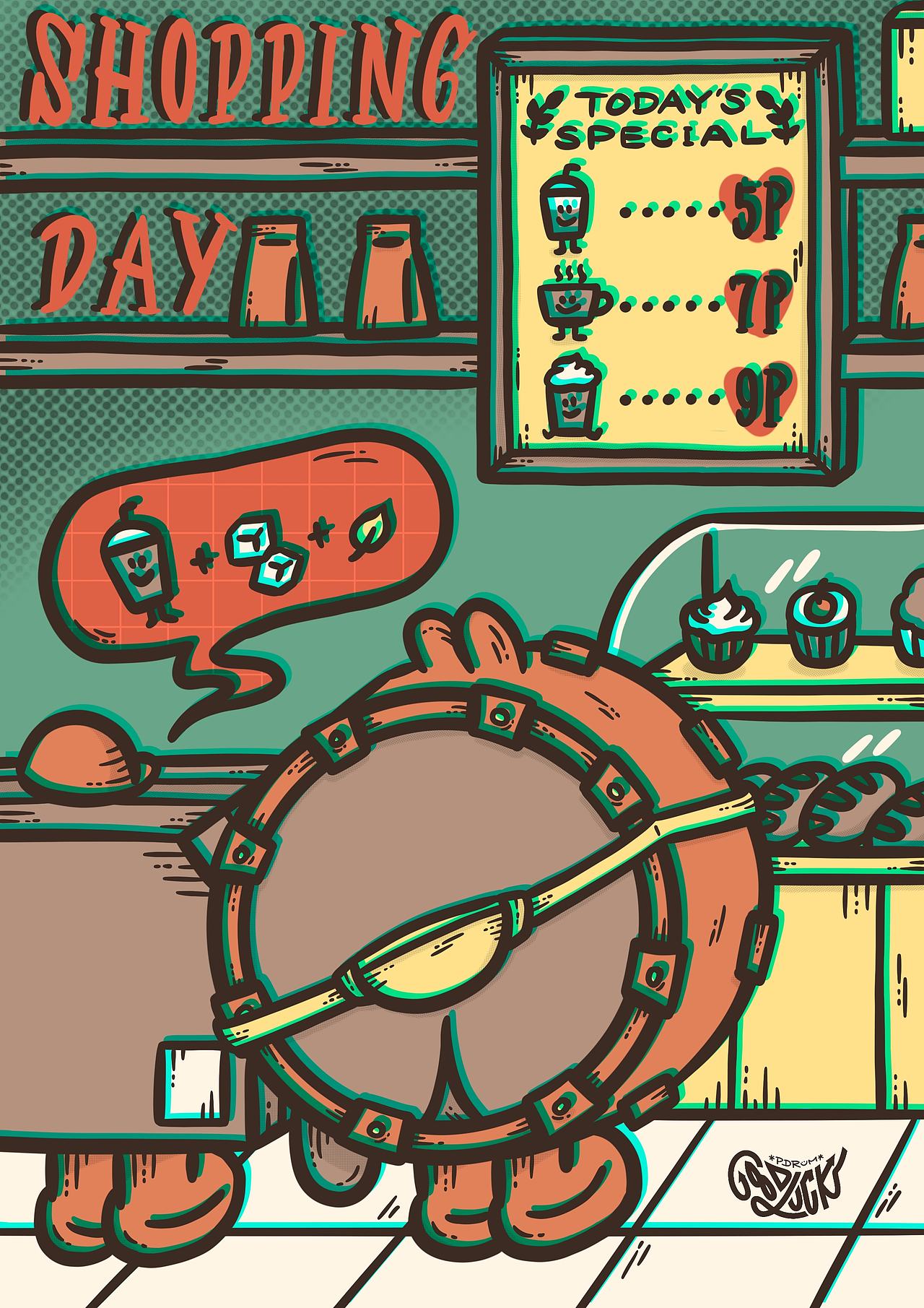 PDRUM屁屁鼓-SHOPPING DAY-插画组（图ZMjUxOTM1NTIw） - 创作习作 - 站酷设计师ES女王样原创素材 - 站酷ZCOOL