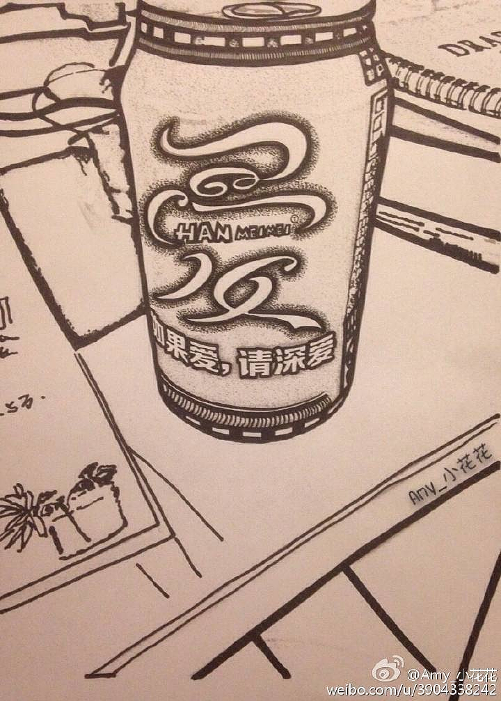 韩梅梅版可乐罐|插画|插画习作|amy_小花花 - 原创作品 - 站酷 (zcool