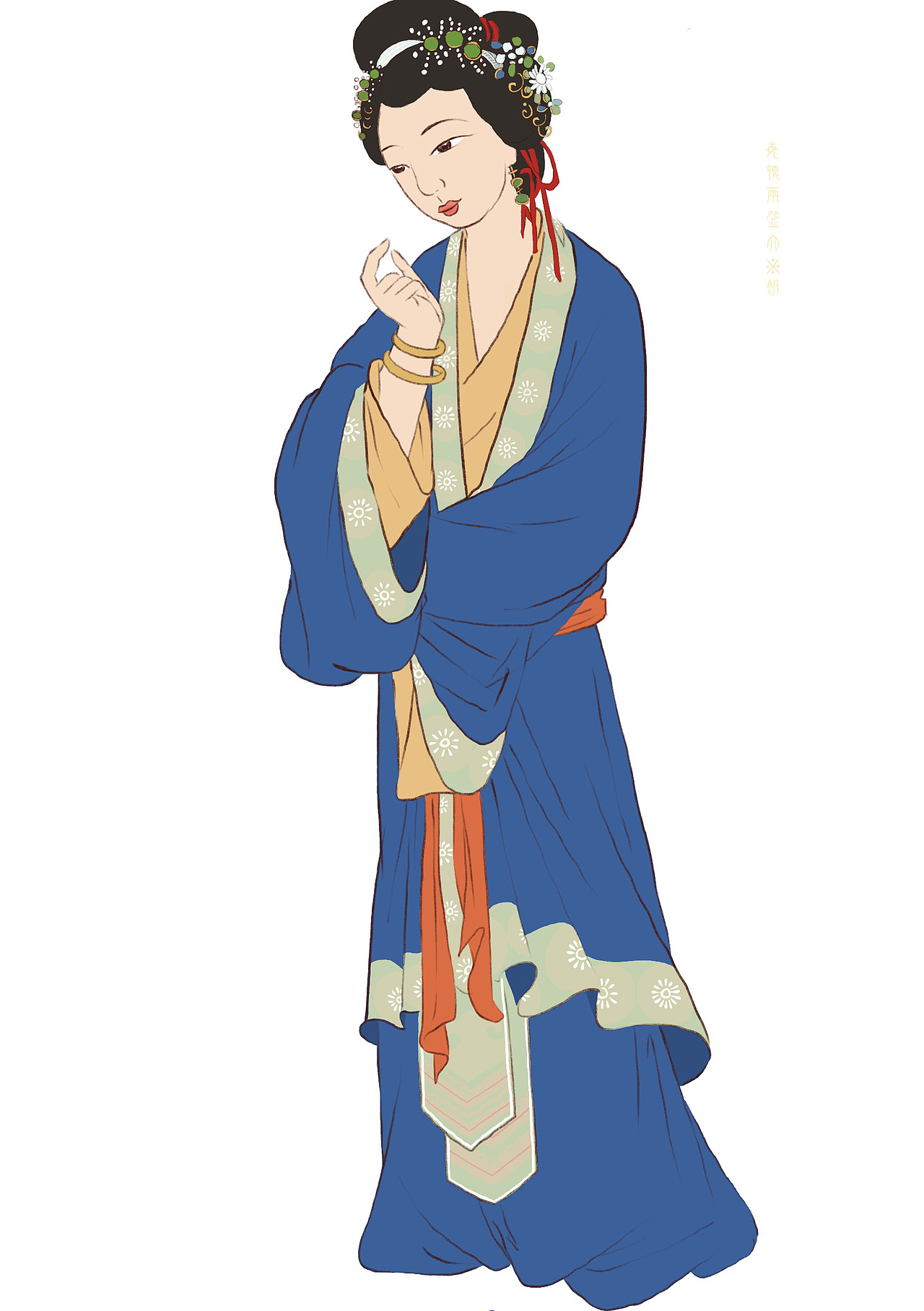 临摹明朝张纪古装仕女（图ZMzEzMTk1MjYw） - 创作习作 - 站酷设计师每顿两碗大米饭原创素材 - 站酷ZCOOL