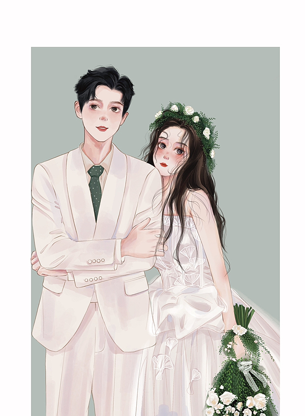 水彩风—手绘婚纱照