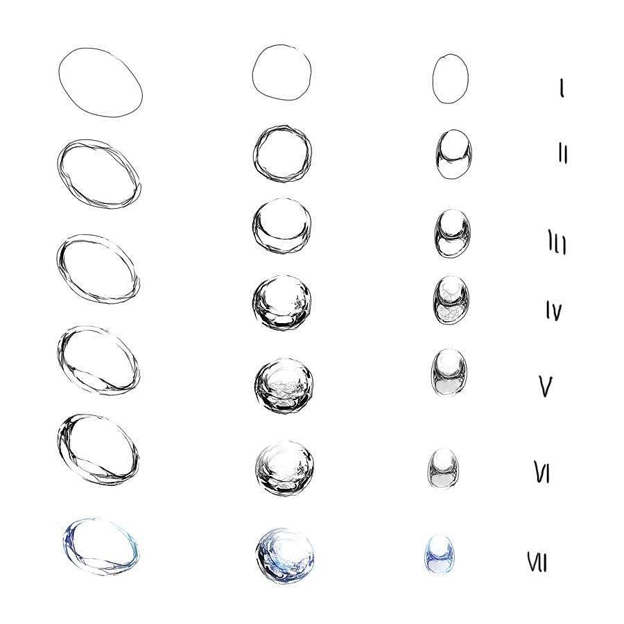 水浪绘画参考（图ZMTYxNTc0NDU2） - 艺术插画 - 站酷设计师星空漫画堂原创素材 - 站酷ZCOOL
