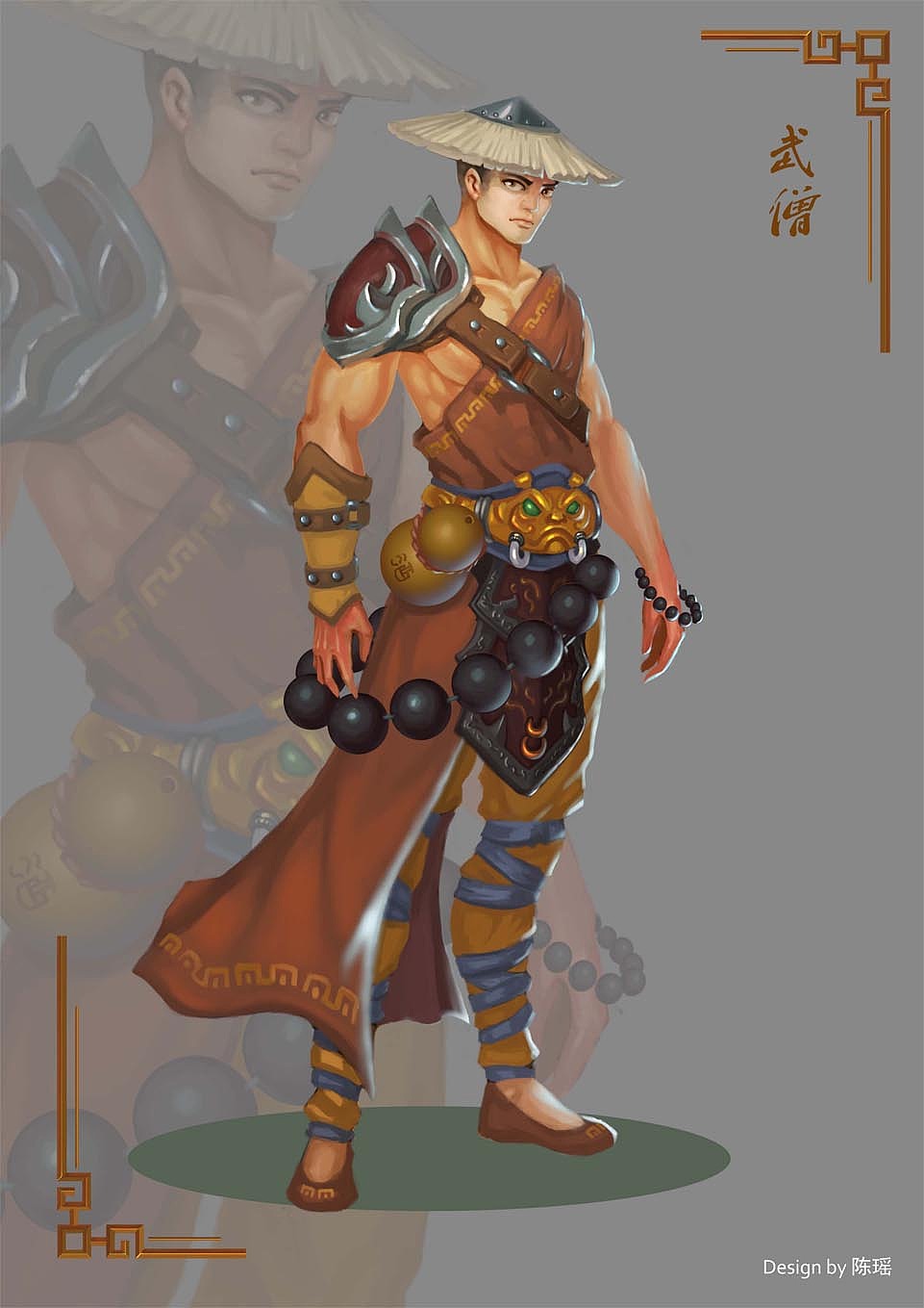 武僧|插画|游戏原画|开朗的基罗_原创作品-站酷zcool