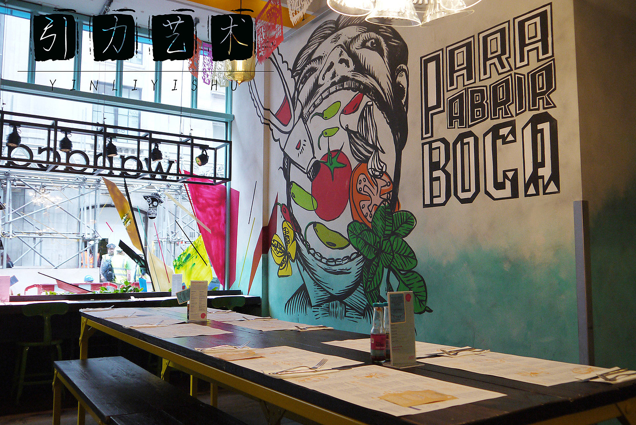 主题餐厅创意插画墙绘分享