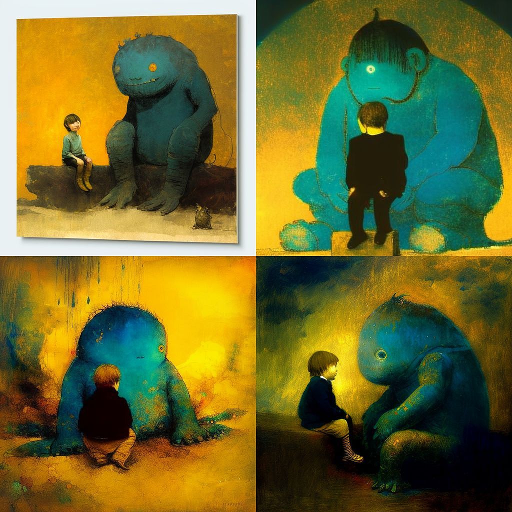 Imaginary friend—Blue（图ZMzI1Mzc3NDMy） - 绘本 - 站酷设计师豆自由原创素材 - 站酷ZCOOL