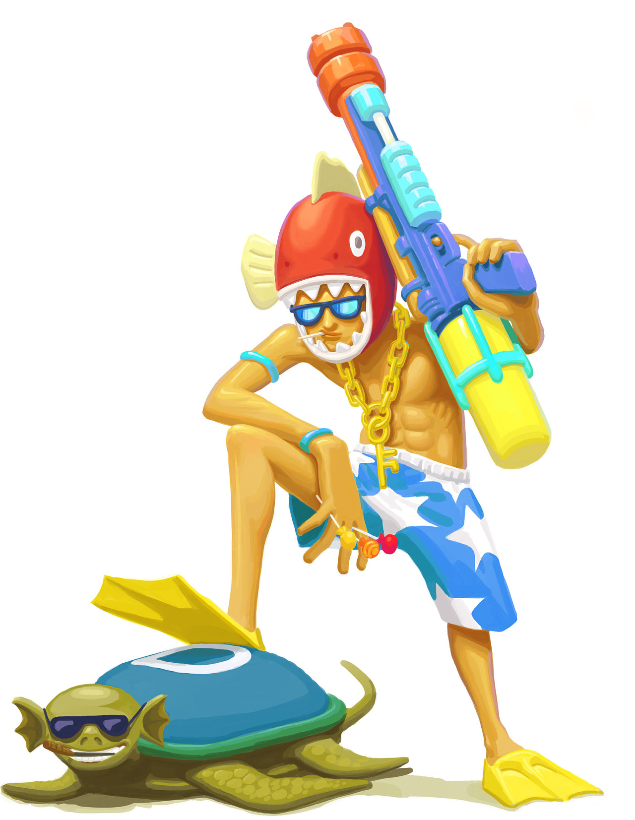 水枪|插画|涂鸦\/潮流|新笑猿 - 原创作品 - 站酷 (Z