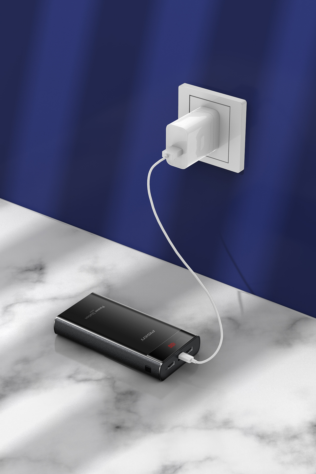 黑色充电宝渲染