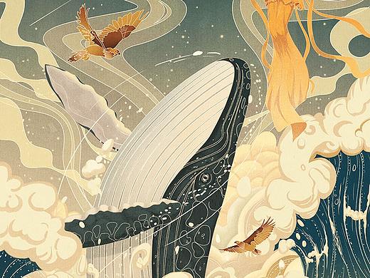 鲸落（个人主页-ZNDQ0ODM1ODA=） - 商业插画 - 站酷设计师色彩有毒原创素材 - 站酷ZCOOL