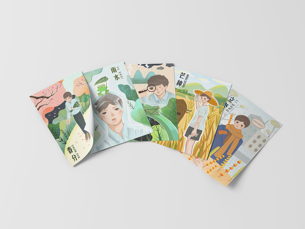 24节气与少年（图ZMjQwNTYzODUy） - 商业插画 - 站酷设计师飒喵喵怪原创素材 - 站酷ZCOOL