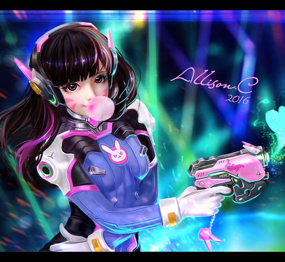 守望先锋 D.VA 泡泡版（图ZNzExMTcwMTI=） - 商业插画 - 站酷设计师AllisonC様原创素材 - 站酷ZCOOL