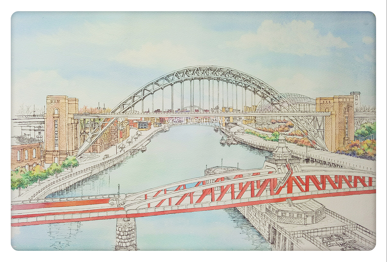 钢笔淡彩——英国的一组风景步骤图（图ZODE3NjMzMDQ=） - 绘画 - 站酷设计师A时间A原创素材 - 站酷ZCOOL