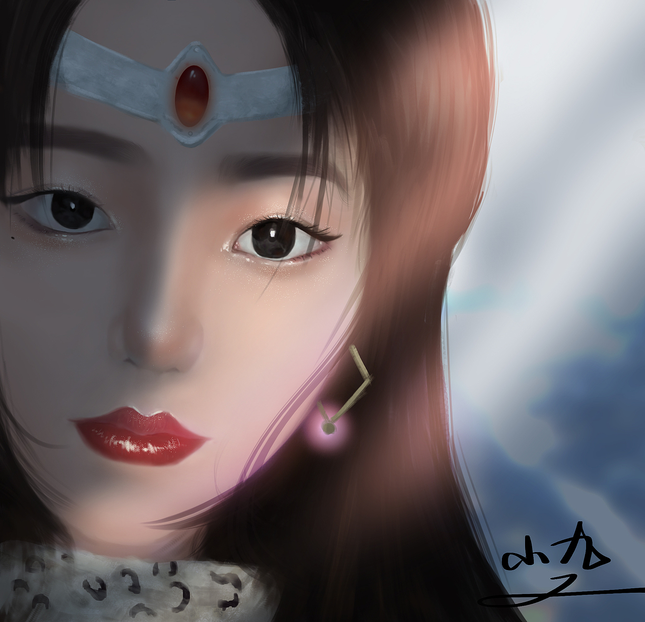 头像厚涂 嗯……（图ZMjQ2MTYxMTAw） - 艺术插画 - 站酷设计师九黎酱原创素材 - 站酷ZCOOL