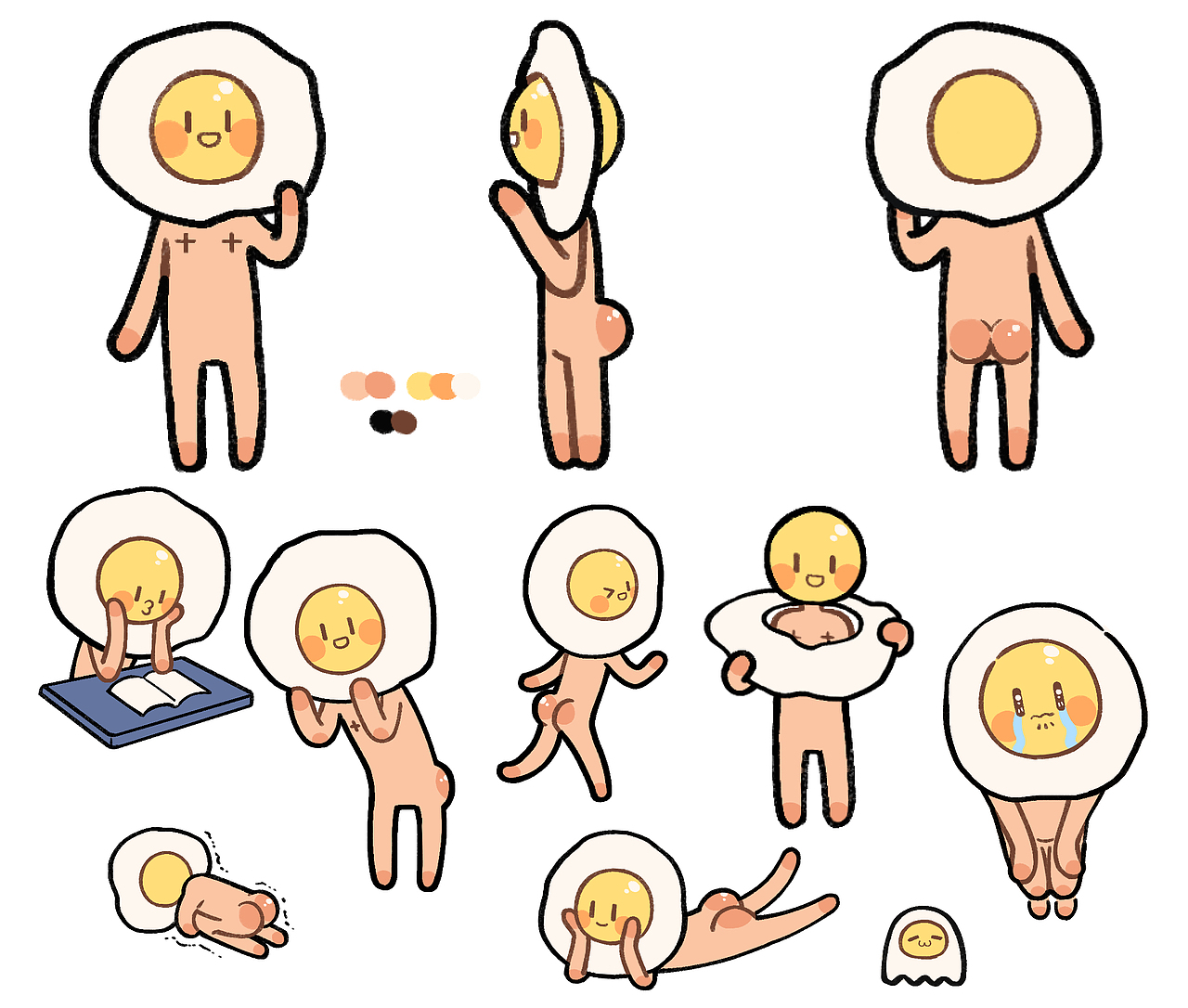 煎蛋蛋和蛋壳壳