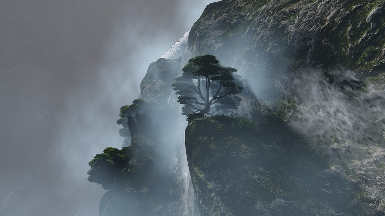 假山跌水lumion表现 附调整参数