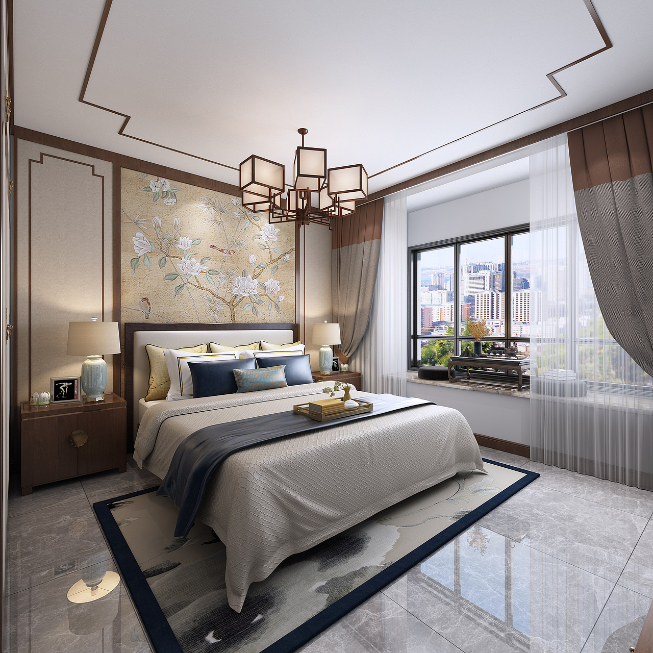 新中式平层全屋效果图（图ZMjI3MTQ1Mzc2） - 家装设计 - 站酷设计师陈轩15956513871原创素材 - 站酷ZCOOL