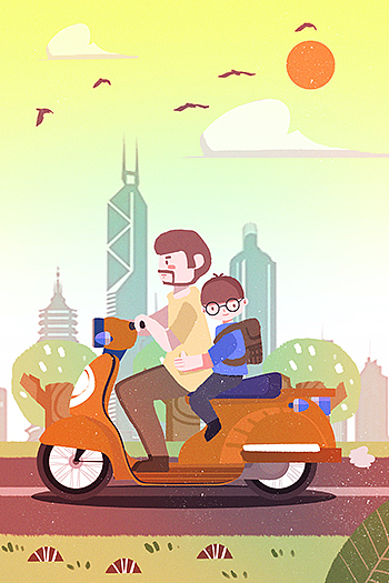 五月份画的一些关于父亲节亲情的一些插画