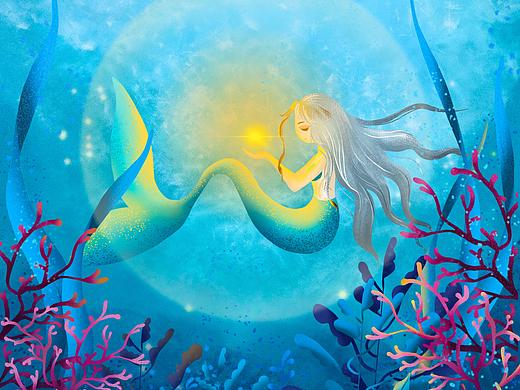 海的女兒（個人主頁-ZNTU5ODkxOTY=） - 兒童插畫 - 站酷設(shè)計師一只團zz原創(chuàng)素材 - 站酷ZCOOL