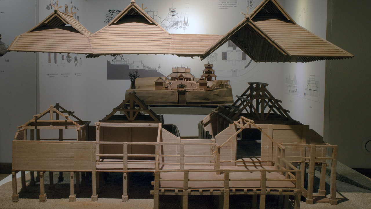 翁基缅寺及传统民居建筑模型