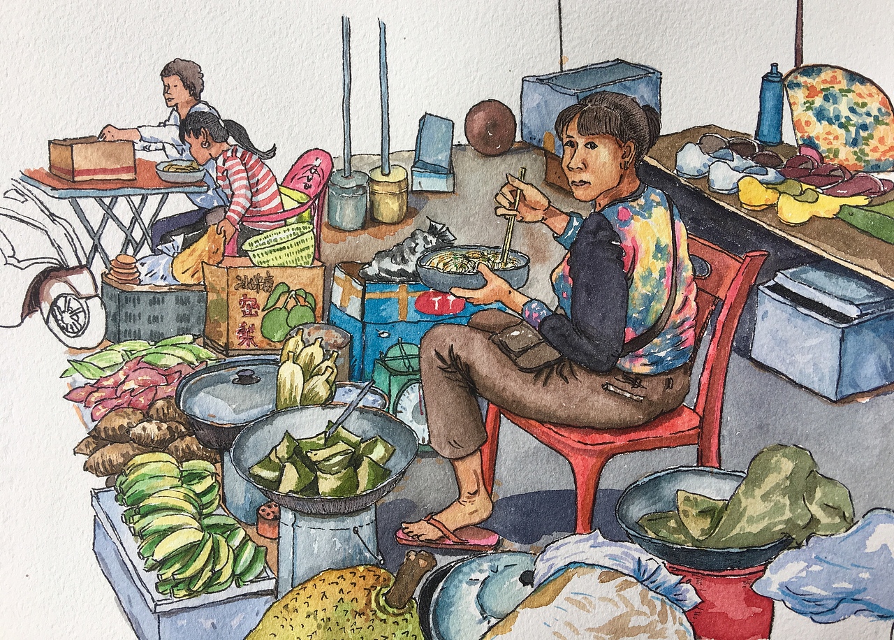 我的菜市场系列|插画|创作习作|z05215017_原创作品-站酷zcool