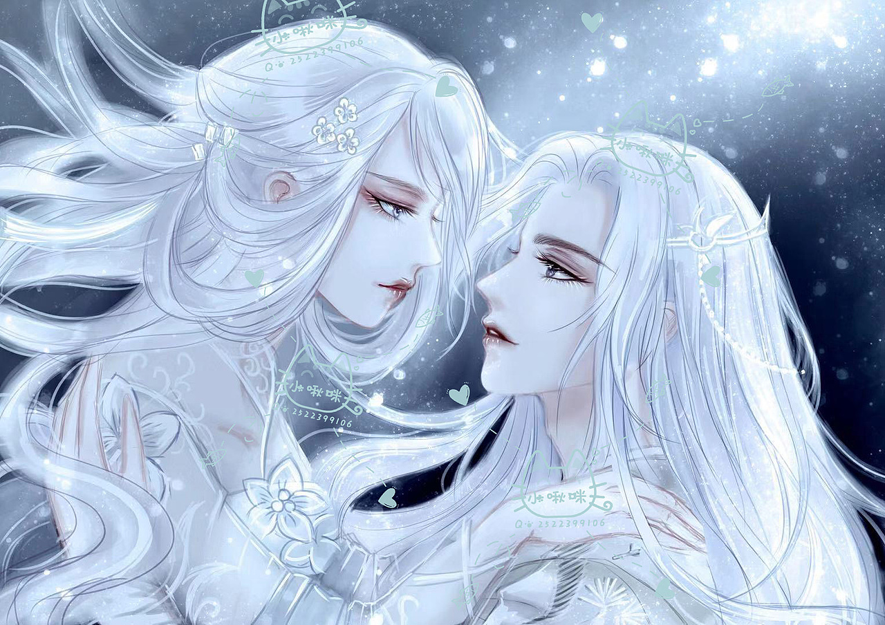 举报2分享原创作品插画艺术插画古风言情双人互动 图书壁纸封面插画45