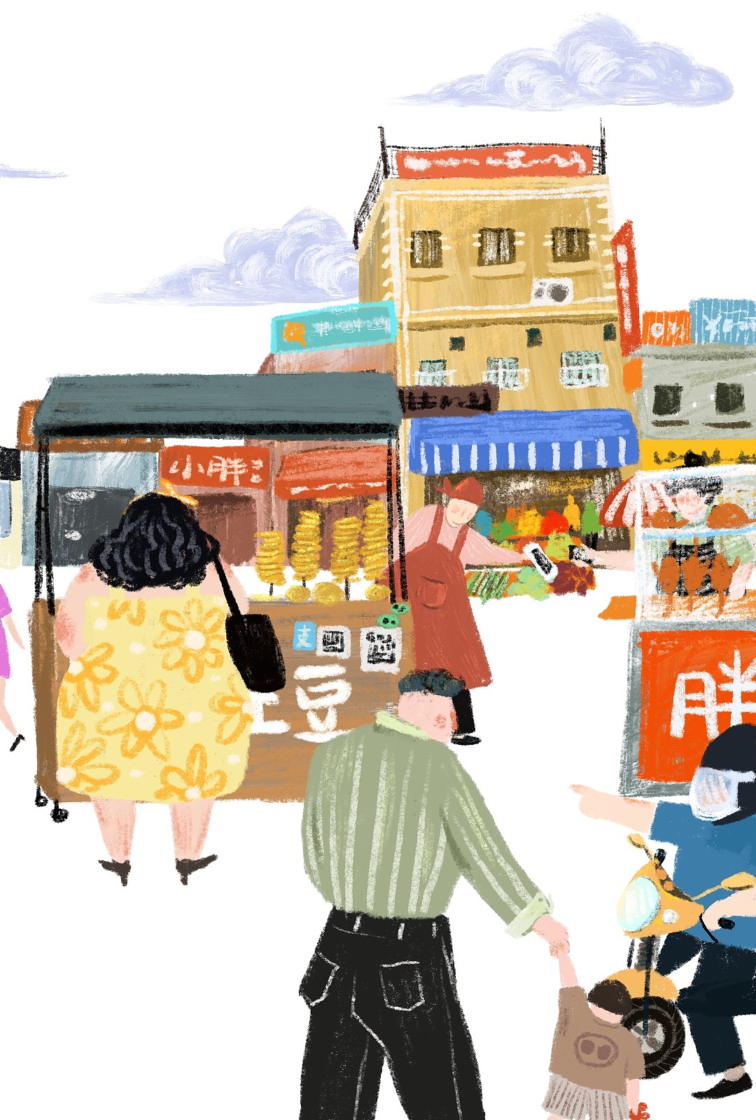 周六的集市（图ZMjExODU2Mzg4） - 商业插画 - 站酷设计师GraceZ插画原创素材 - 站酷ZCOOL