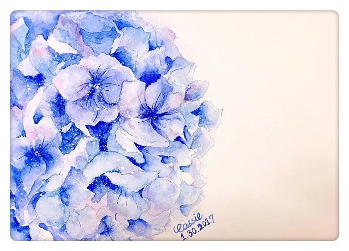 手绘-水彩绣球|插画|插画习作|cassie_褀 - 原创作品 - 站酷 (zcool)