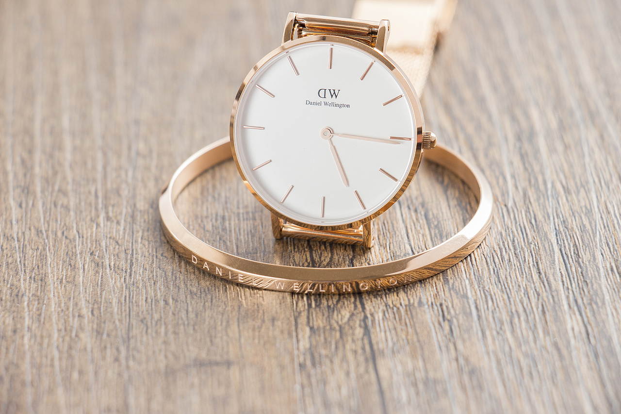 daniel wellington手表拍摄 北欧风女士手表手镯套装