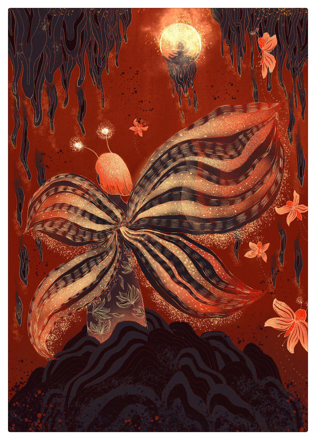 ▲The Secret Under The Moon
月光皎洁清冷<br>洒下温柔的光尘<br>那些不能言说的秘密<br>逐一展现开来